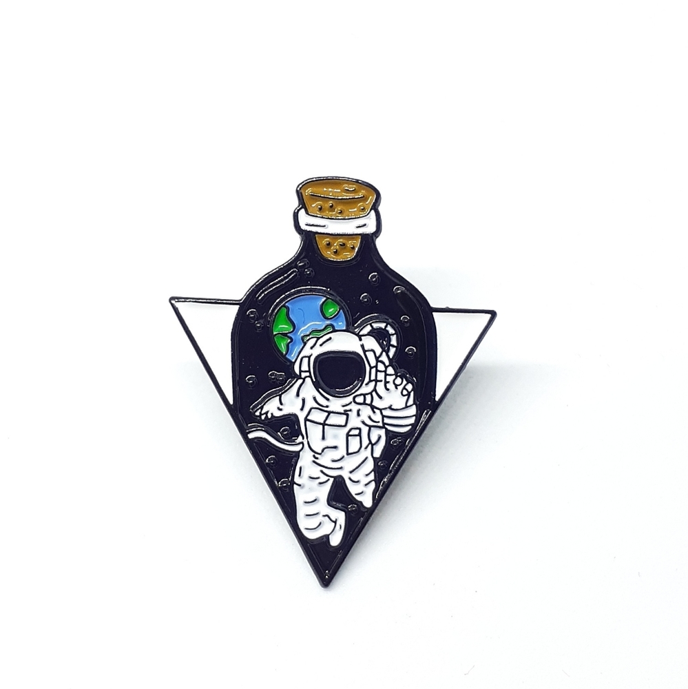 Geometric astronaut enamel pin